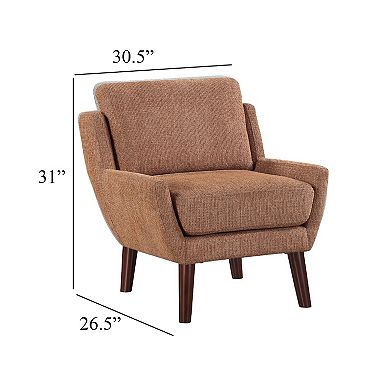 Veny Accent Armchair, Chenille, Solid Wood Angled Legs