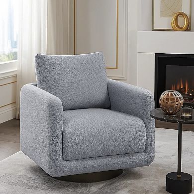 Wade Swivel Armchair with 360 Rotation and Square Frame