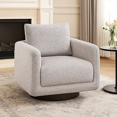 Wade Swivel Armchair with 360 Rotation and Square Frame