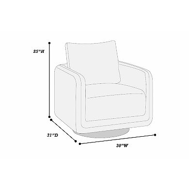 Wade Swivel Armchair, Square Frame, Faux Leather