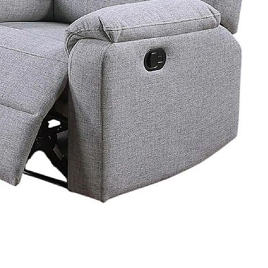 Sonia Manual Recliner Chair, Bone White Channel-Tufted Burlap