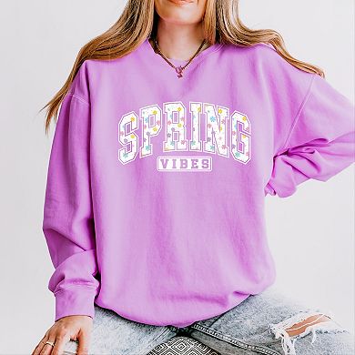 Spring Vibes Varsity - Women's Lightweight Garment Dyed Sweatshirt