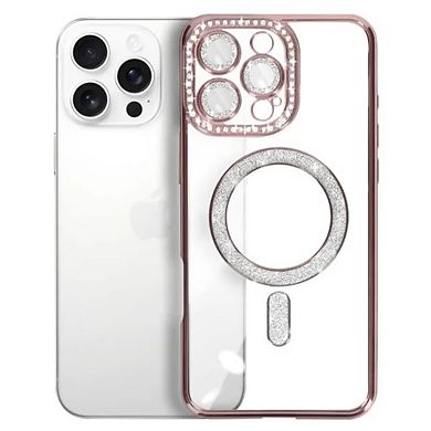 Entronix Magnetic Case for iPhone - Clear Back with Luxury Rhinestones