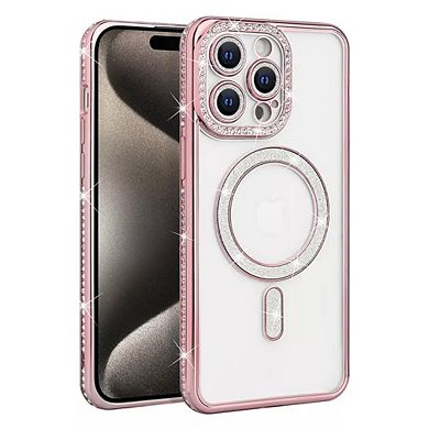Entronix Magnetic Case for iPhone - Clear Back with Luxury Rhinestones