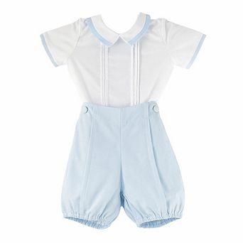 Baby Boys Heirloom Easter Collared Shirt and Button-On Shorts Set