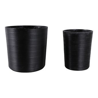 Tall Resin Plant Pots - Indoor and Outdoor - 21", 19" Black