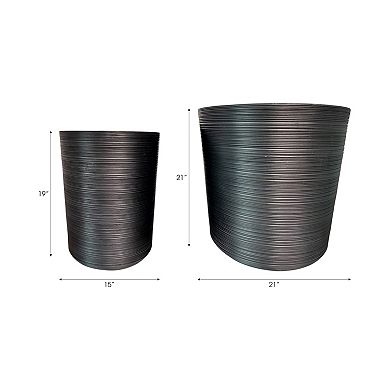 Tall Resin Plant Pots - Indoor and Outdoor - 21", 19" Black
