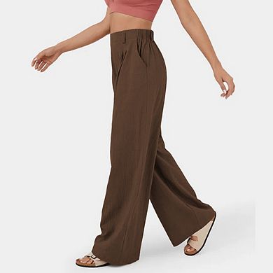 Women's Casual Wide Leg Pants Loose High Waisted Stretch Pants with Pockets