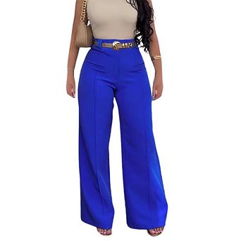 Women's wide Leg Pants High Waist Straight Leg Business Casual Pants Suitable for Office Wear