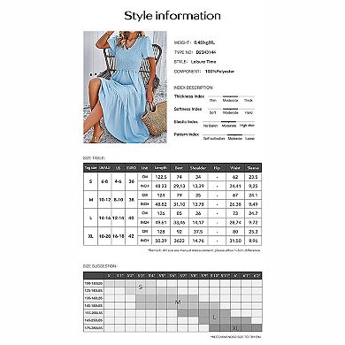 Women's Casual Olive Polka Dot V-neck Short Sleeved Long Dress