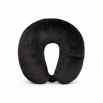 Microbead Travel Pillow Plush Neck Support with Phone Pocket