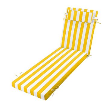 72"x21" Patio Poolside Chair Cushions, Adjustable Ties & Removable Cover,3" Thick High-Density Foam