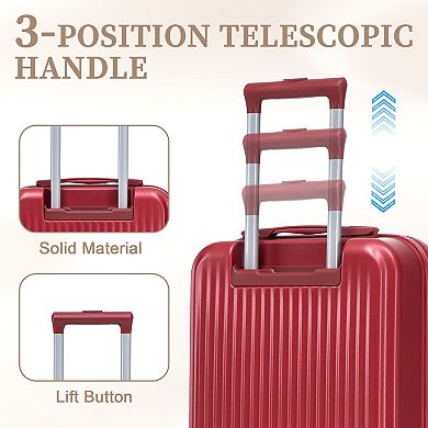 14/20 inch 2-set in ABS Spinner Wheel Luggage with Combination Lock and Front Opening Design