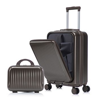 14/20 inch 2-set in ABS Spinner Wheel Luggage with Combination Lock and Front Opening Design