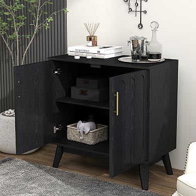 TEINIE 39" Mid-Century Fluted Sideboard Cabinet with Outlet Holes