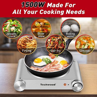 1200W Electric Cooktops with Infrared Ceramic Single Hot Plate, Portable & Lightweight, 120V