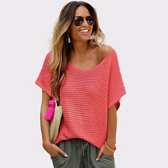 Lascana Women's Short Sleeve Knit Sweater