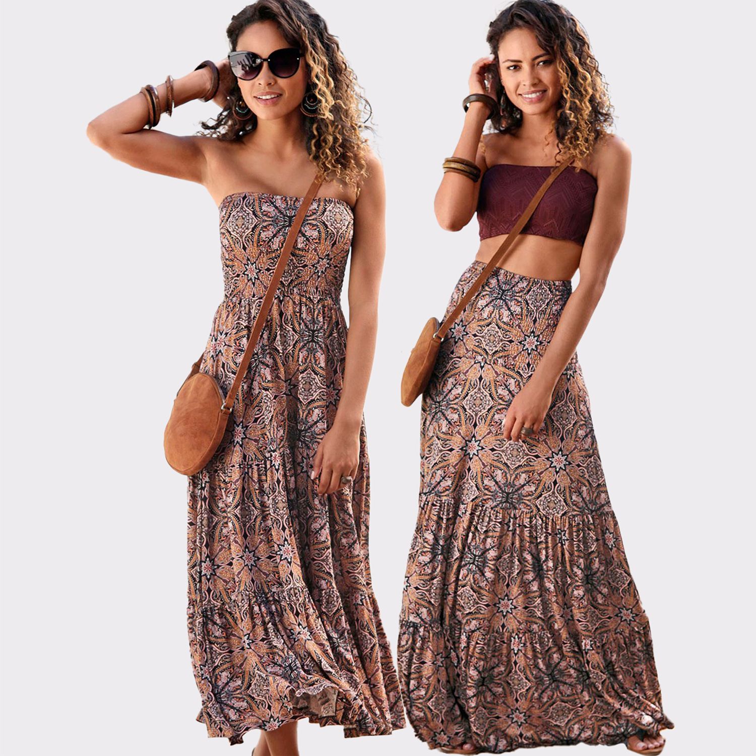 Женские платья Lascana Smocked Convertible Maxi Dress