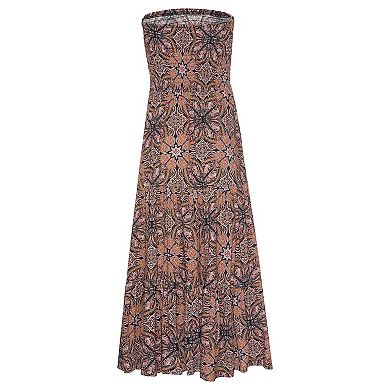 Lascana Women's Smocked Convertible Maxi Dress