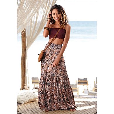 Lascana Women's Smocked Convertible Maxi Dress