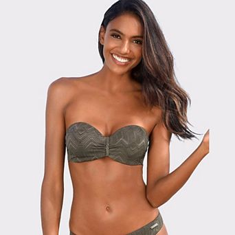 Lascana Women's Textured Bandeau Bikini Top