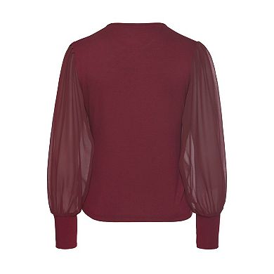 Lascana Women's Sheer Long Sleeve Top