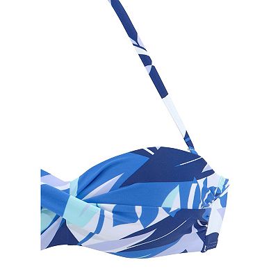 Lascana Women's Tropical Print Bandeau Bikini Top