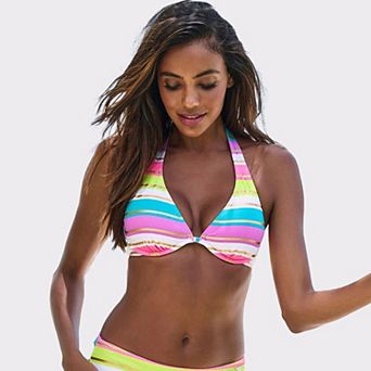 Lascana Women's Striped Underwire Bikini Top