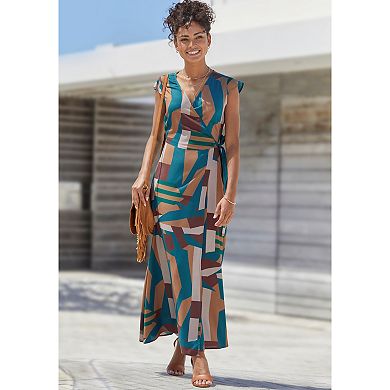 Lascana Women's Wrap Maxi Dress