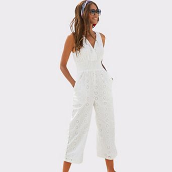 Lascana Women's Sleeveless Eyelet Jumpsuit