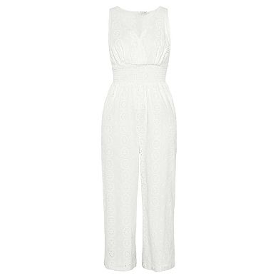 Lascana Women's Sleeveless Eyelet Jumpsuit