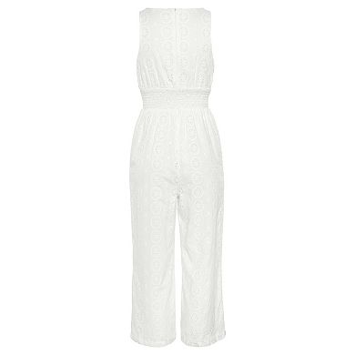 Lascana Women's Sleeveless Eyelet Jumpsuit
