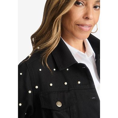 Jessica London Women's Plus Size Classic Cotton Denim Jacket