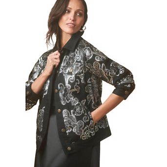 Jessica London Women's Plus Size Classic Cotton Denim Jacket