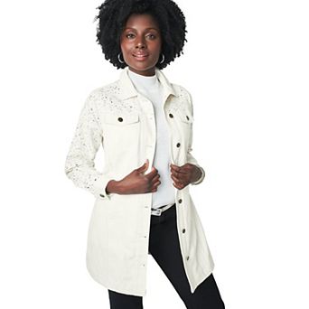 Jessica London Women's Plus Size Long Denim Jacket