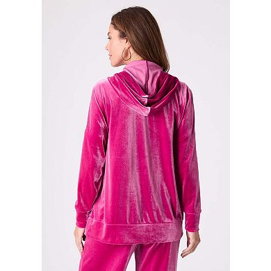 Roaman's Women's Plus Size Velour Hoodie And Jogger Set