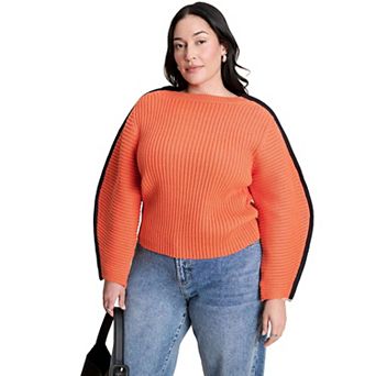 ELOQUII Women's Plus Size Rounded Sleeve Sweater