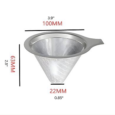 Reusable Stainless Steel Mesh Pour-Over Coffee Dripper Filter