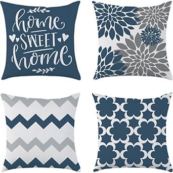 Farmhouse Pillow Cover 18 x 18 Inch Set of 4 Throw Pillow Covers Double-Sided Printing Pillow Case