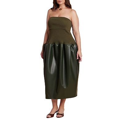 eloquii leather dress Faux Leather Tie Detail Dress