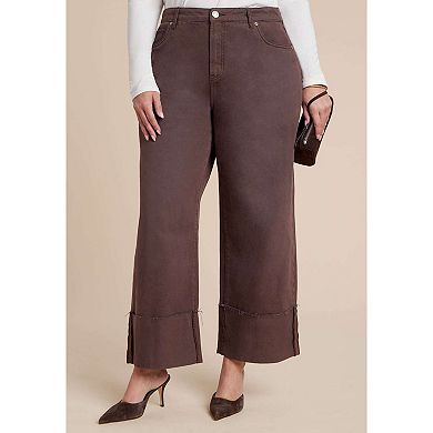 ELOQUII Women's Plus Size Tall Cuff Jean