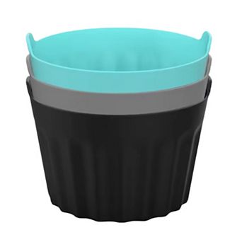 Silicone Ramekins for Air Fryer & Oven Reusable Molds for Egg Poaching, Baking & Desserts 3 pc