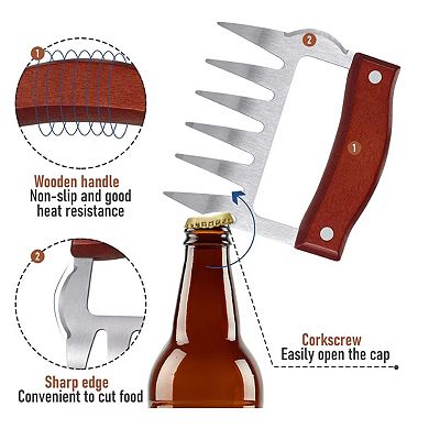 2 Pack Stainless Steel Meat Shredder for Shredded Beef, Pork, Chicken - Perfect Shredding Tool for B