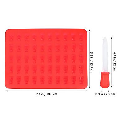 Silicone Gummy Bear Mold with Dropper, 1 Pc Red