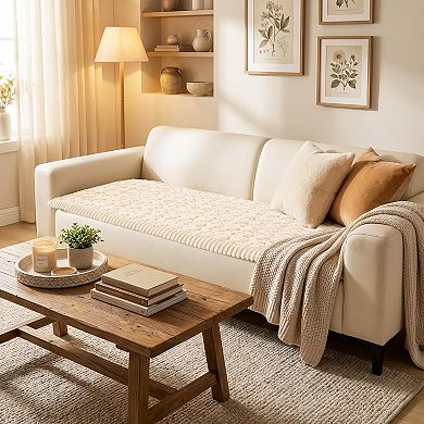 Couch Covers for Dogs Washable, Non Slip Soft Pet Couch Covers for Sofa Sectional, Cream 27.6" x 59"