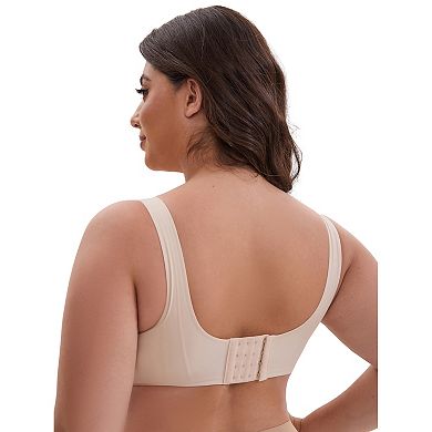 Women's Mesh Wireless Push Up Minimizers Wide Straps VNeck Lightweight Breathable Seamless Soft Bras