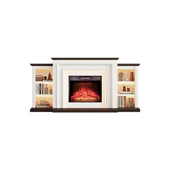 Farmhouse 72" Electric Fireplace with Led Light