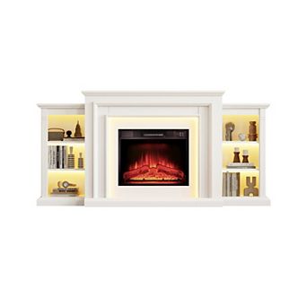Farmhouse 72" Electric Fireplace with Led Light