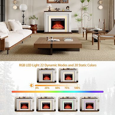 44" LED Electric Fireplace with Mantel