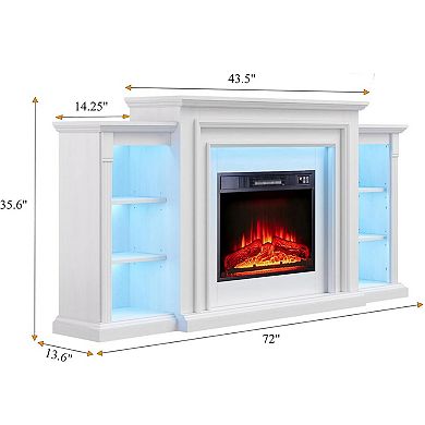 44" LED Electric Fireplace with Mantel